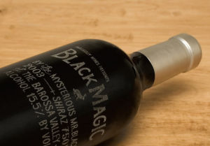 Black Magic Engraved onto Wine Bottle
